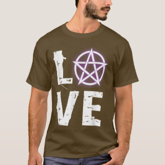 Love Wicca T with Pentagram for Wiccan Pagan Pride T-Shirt