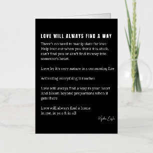 Love will always find a way poem poetry foil greeting card