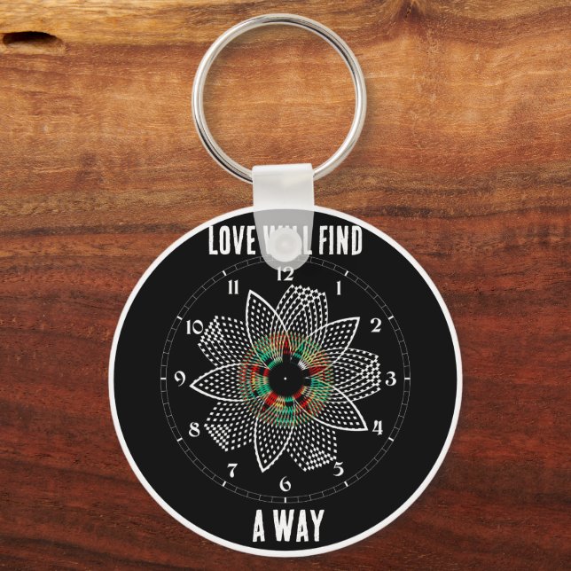 Love Will Find A Way - Lord Byron Quote Name Key Ring (Front)