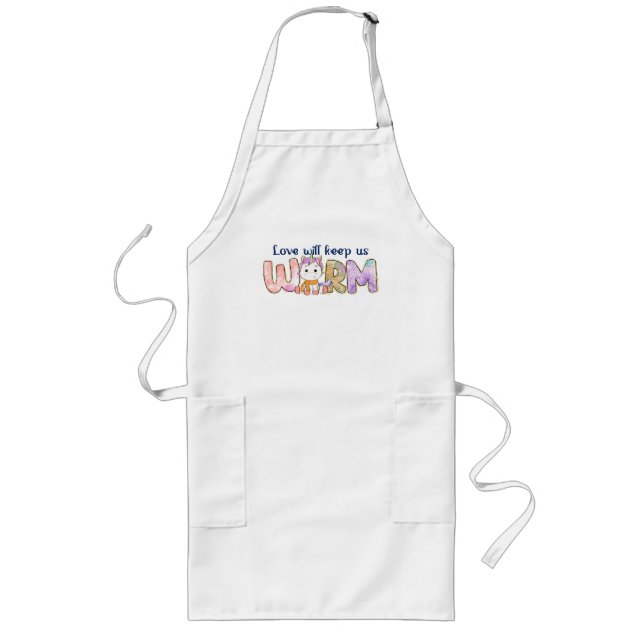Love Will Keep Us Warm | Unicorn Winter Long Apron (Front)