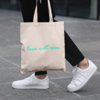 Love Will Win | Modern Trendy Cute Turquoise Neon