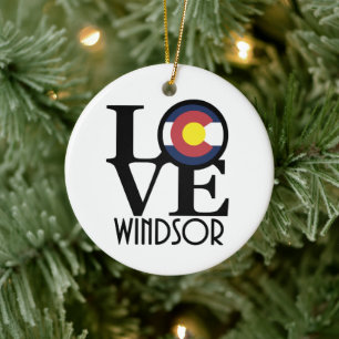 LOVE Windsor Colorado Ceramic Tree Decoration