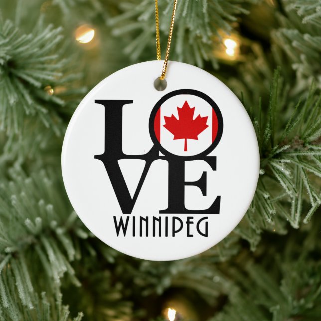 LOVE Winnipeg Canada Ceramic Tree Decoration (Tree)