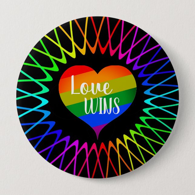 Love Wins 10 Cm Round Badge (Front)