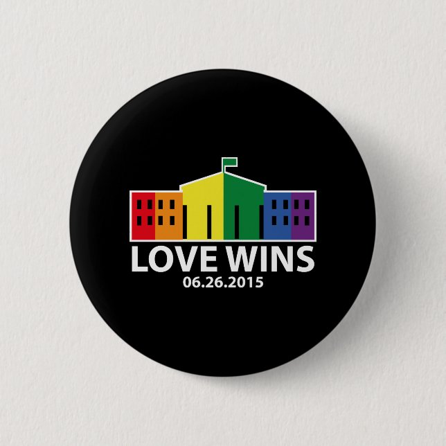 Love Wins 6 Cm Round Badge (Front)