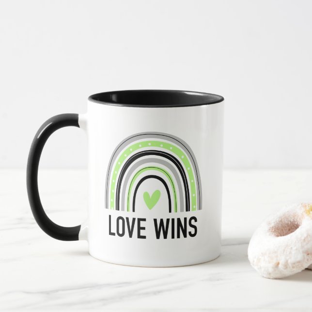  Love Wins Agender Rainbow Mug (With Donut)
