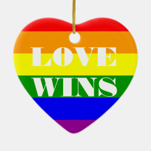 Love Wins and First Christmas Ceramic Tree Decoration