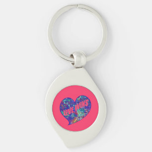 Love Wins Art Heart Key Ring