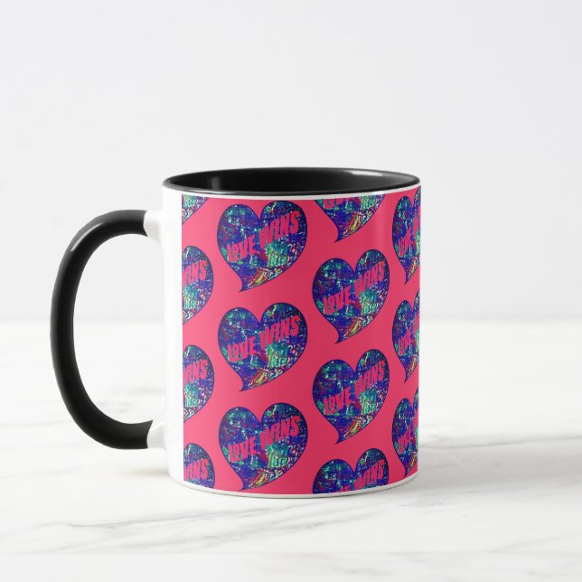 Love Wins Art Heart Mug (Left)