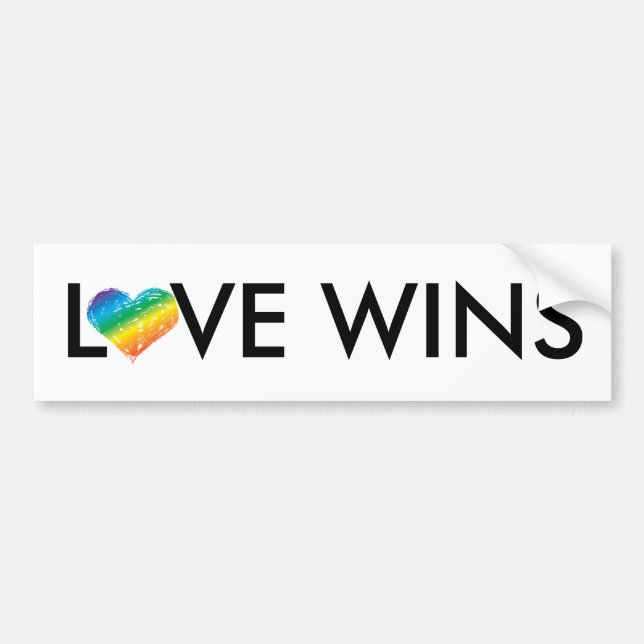 LOVE WINS BUMPER STICKER (Front)