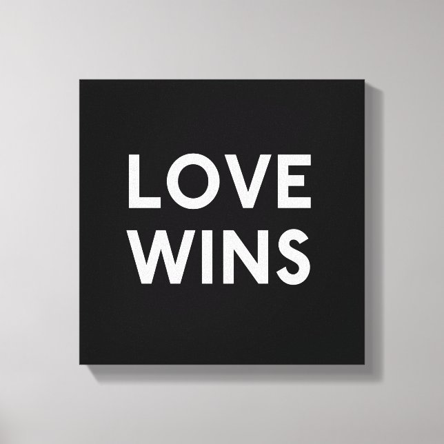 Love Wins Canvas Wrapped B&W Print (Front)