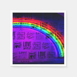 Love Wins Gay Pride LBGQT Rainbow Napkin