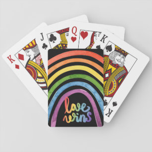 Love Wins Gay Pride Rainbow Playing Cards