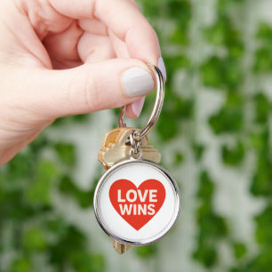 Love Wins Heart Design Keychain