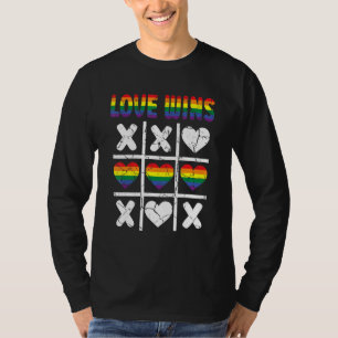 Love Wins Lgbtq Ally Tic Tac Toe Pride Month Rainb T-Shirt