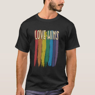 Love Wins Lgbtq Colourful Rainbow Brush Strokes T-Shirt