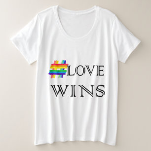 Love Wins Love Equals Win LGBT Plus Size T-Shirt