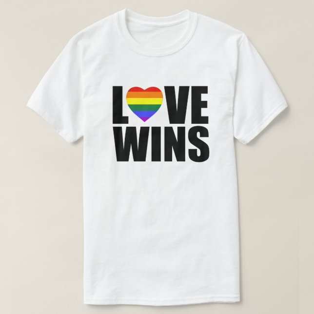 LOVE WINS! #LOVEWINS CELEBRATE MARRIAGE EQUALITY! T-Shirt (Design Front)
