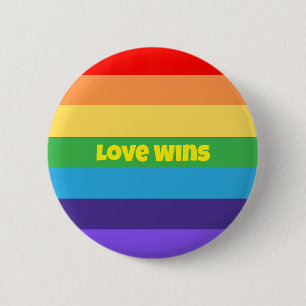 Love Wins Modern Rainbow Pride lgbt Perfect 4gifts 6 Cm Round Badge