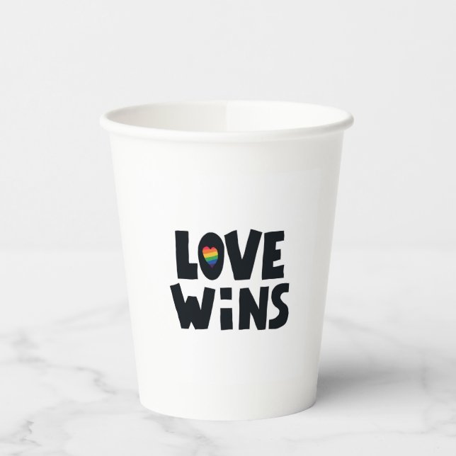 Love Wins Paper Cups (Left)