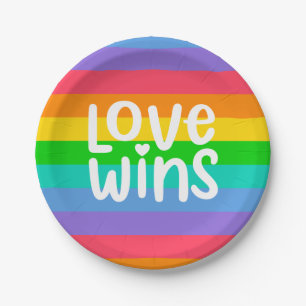 Love Wins Paper Plate
