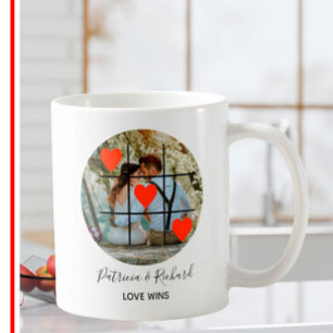 Love Wins Photo Personalise Valentine Coffee Mug
