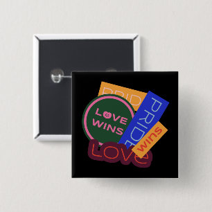 Love wins. Pride. Pride wins. LGBT+Pride Button