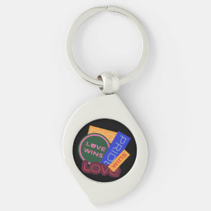 Love wins. Pride. Pride wins. LGBT+Pride Keychain