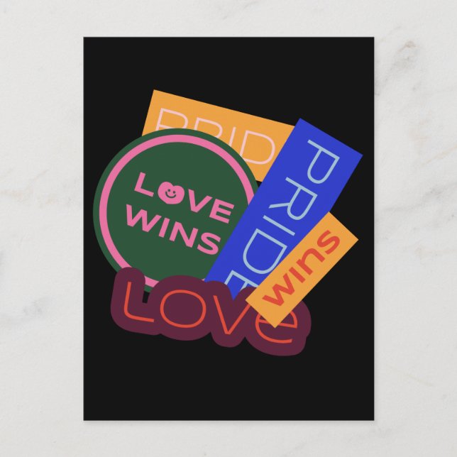 Love wins. Pride. Pride wins. LGBT+Pride Postcard (Front)