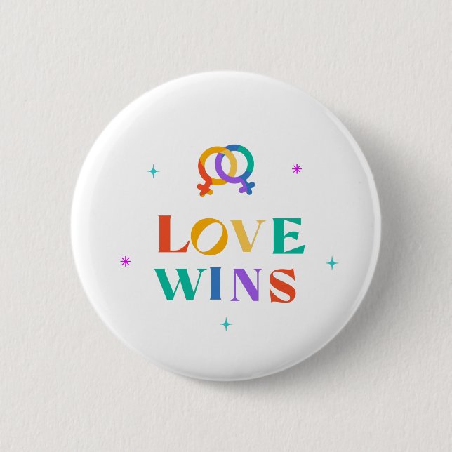 Love Wins Rainbow  6 Cm Round Badge (Front)