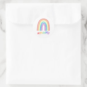 Love Wins Rainbow Colours Drawing  Classic Round Sticker