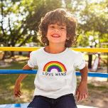 Love Wins Rainbow Colours LGBTQ Pride Month T-Shirt<br><div class="desc">Celebrate Pride Month and show your support for the LGBTQ community with this colourful "LOVE WINS" t-shirt design with black modern text and a vibrant arched ROYGBV rainbow spectrum of colours.</div>