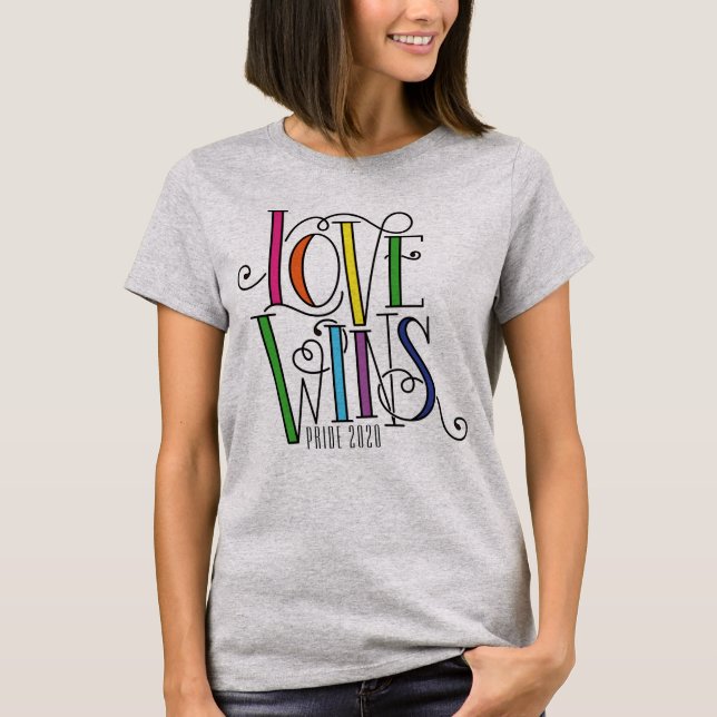 Love Wins Rainbow Colours T-Shirt (Front)