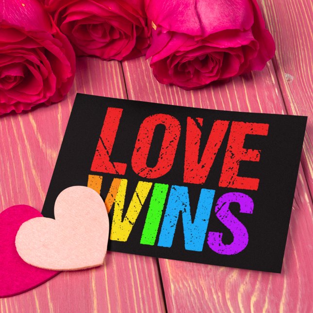 Love Wins Rainbow Gay Pride LGBTQ Postcard (Creator Uploaded)