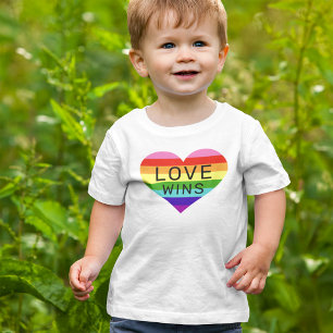 Love Wins Rainbow Heart Pride Month Baby T-Shirt