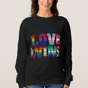 Love Wins Rainbow Hearts Flag Lgbt Gay For Pride M Sweatshirt