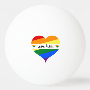 Love Wins Rainbow Hearts Ping Pong Ball