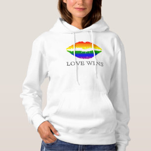 Love Wins Rainbow Lips Hoodie