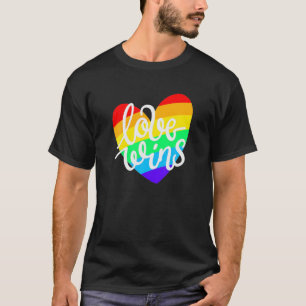 Love Wins Rainbow Tee, Gay Lesbian LGBT Pride Mont T-Shirt