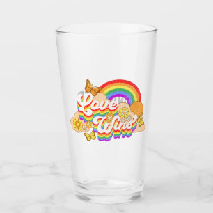 Love wins text design glass