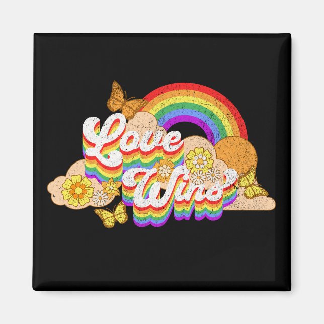 Love wins text design magnet (Front)