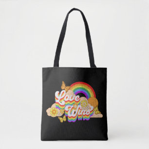 Love wins text design tote bag