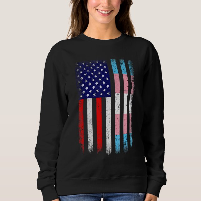 Love Wins Transgender Pride Us American Flag Lgbt  Sweatshirt (Front)