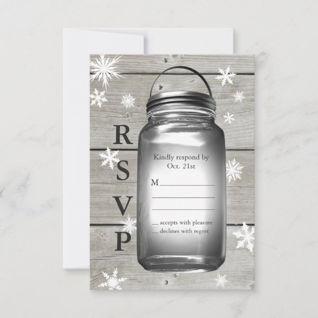 Love Winter Barn Weddings RSVP Card (Front)