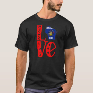 Love Wisconsin In Block Letters T-Shirt