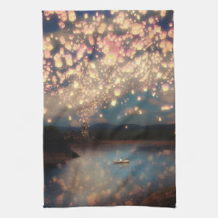 Love Wish Lanterns kitchen towel