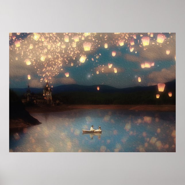 Love Wish Lanterns landscape Poster (Front)