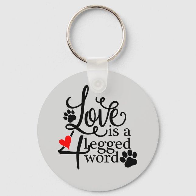 Love With 4 Legs Key Ring (Front)