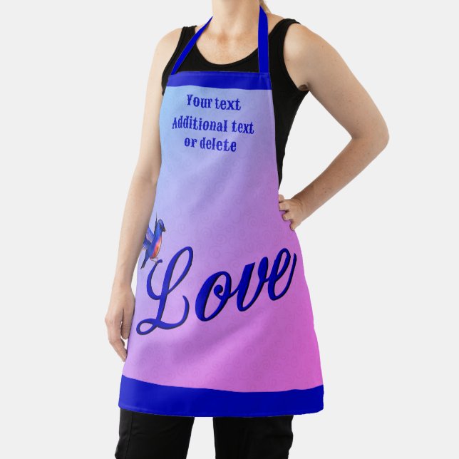 Love With A Bluebird Personalised Apron (Insitu)