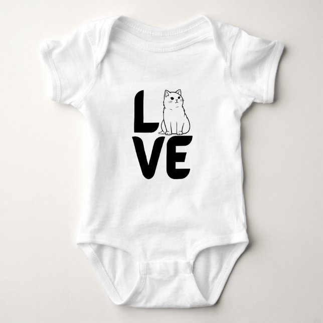 Love with a Cat as an O  Baby Bodysuit (Front)
